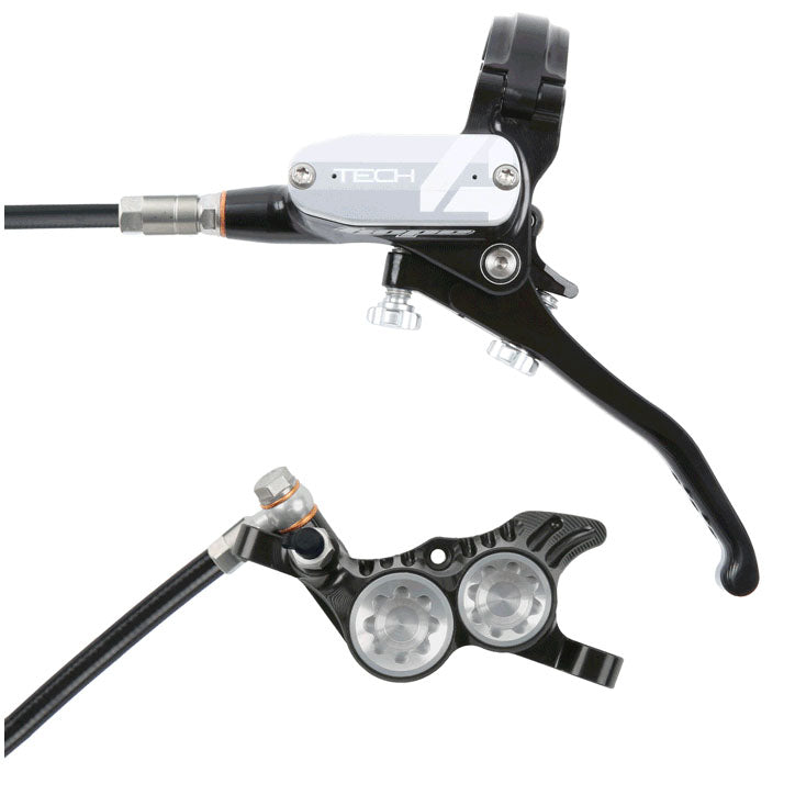 Tech 4 V4 Disc Brake and Lever Set - Rear Hydraulic Post Mount Silver - Bicycle Warehouse