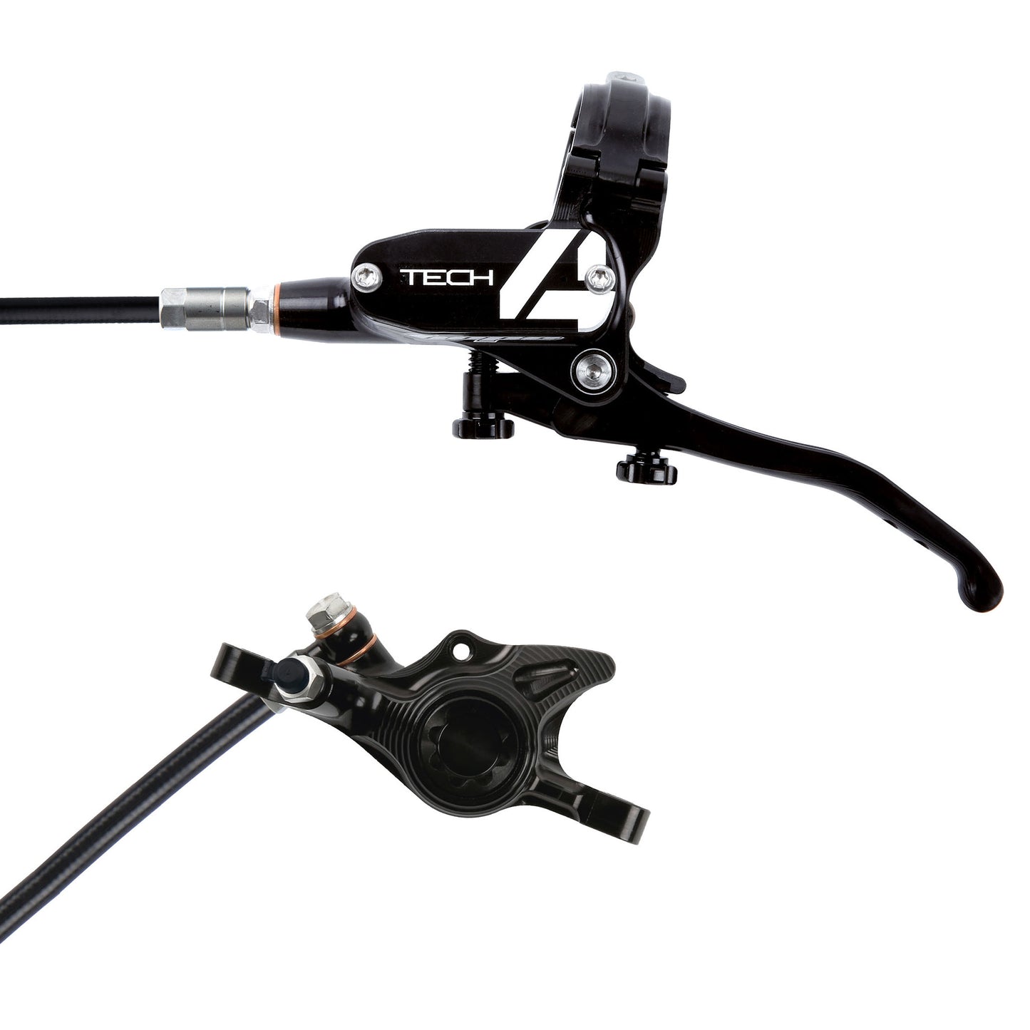 Tech 4 X2 Disc Brake and Lever Set - Rear Hydraulic Post Mount Black - Bicycle Warehouse