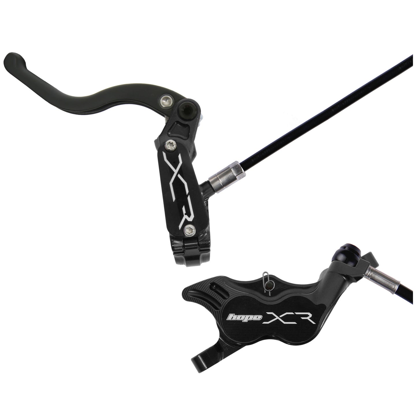 XCR Pro E4 Disc Brake and Lever Set - Front Hydraulic Post Mount Black - Bicycle Warehouse