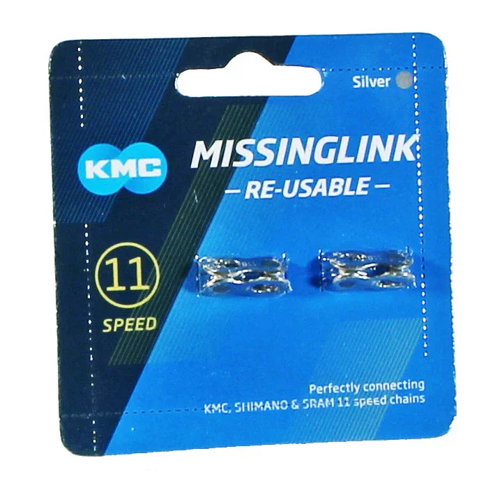 MissingLink-11 Connector - 11-Speed Reusable Silver 2 Pairs/Card - Bicycle Warehouse