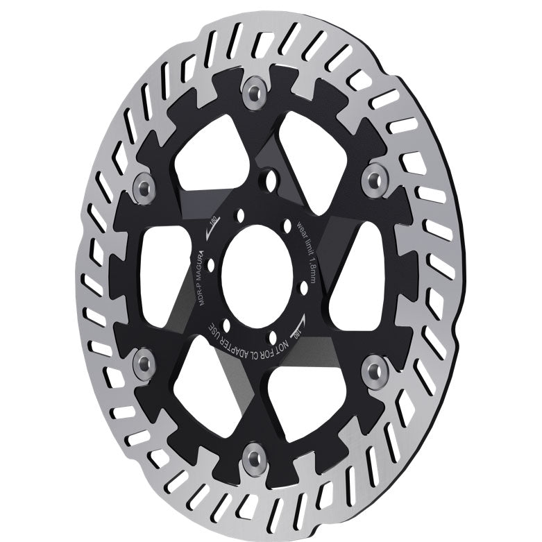 Magura MDR-P Disc Brake Rotor - 180mm 6-Bolt Silver/Black - Bicycle Warehouse