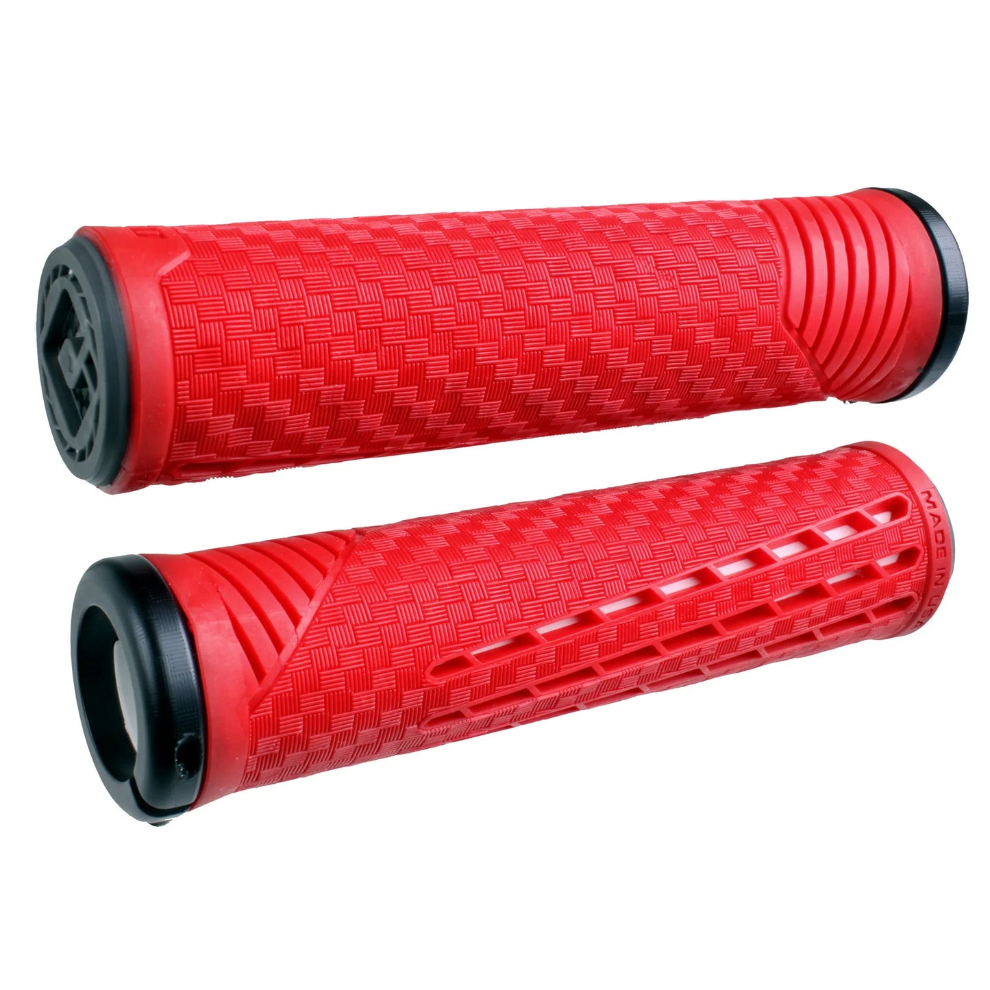 CF Grips - Lock-On Red/White - Bicycle Warehouse