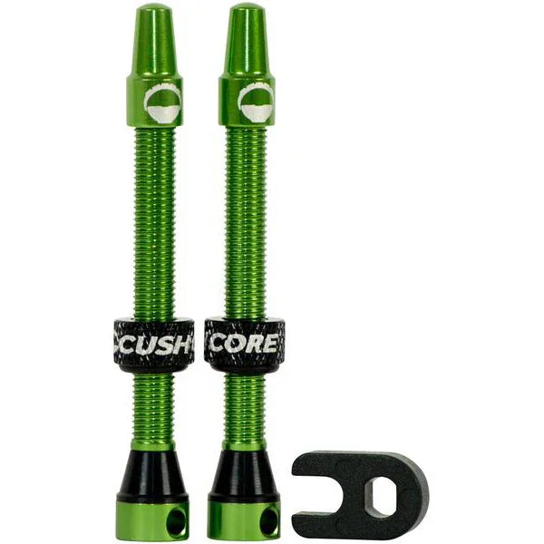 CushCore Tubeless Presta Valve Set - 55mm Green - Bicycle Warehouse