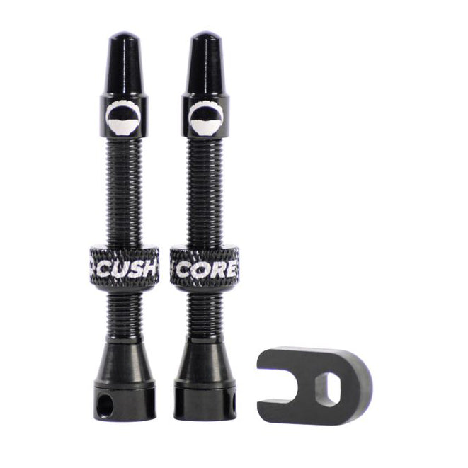 CushCore Tubeless Presta Valve Set - 44mm Black - Bicycle Warehouse