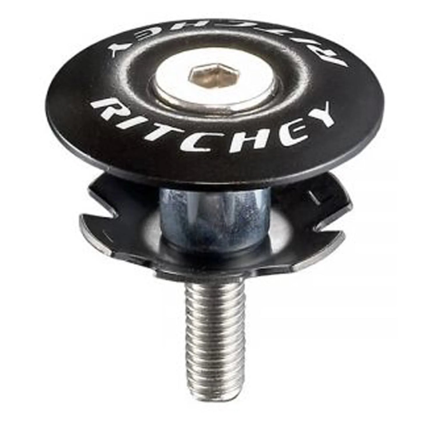 Headset Top Cap With Bolt Comp Black 1-1/4" - Bicycle Warehouse