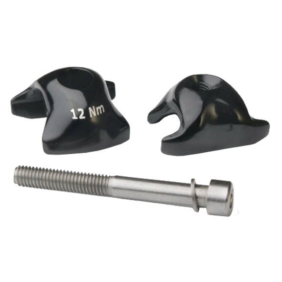 WCS 1-Bolt Seatpost Saddle Rail Clamp - Outer Plates For Carbon Posts 8 x 8.5mm Rails BLK - Bicycle Warehouse