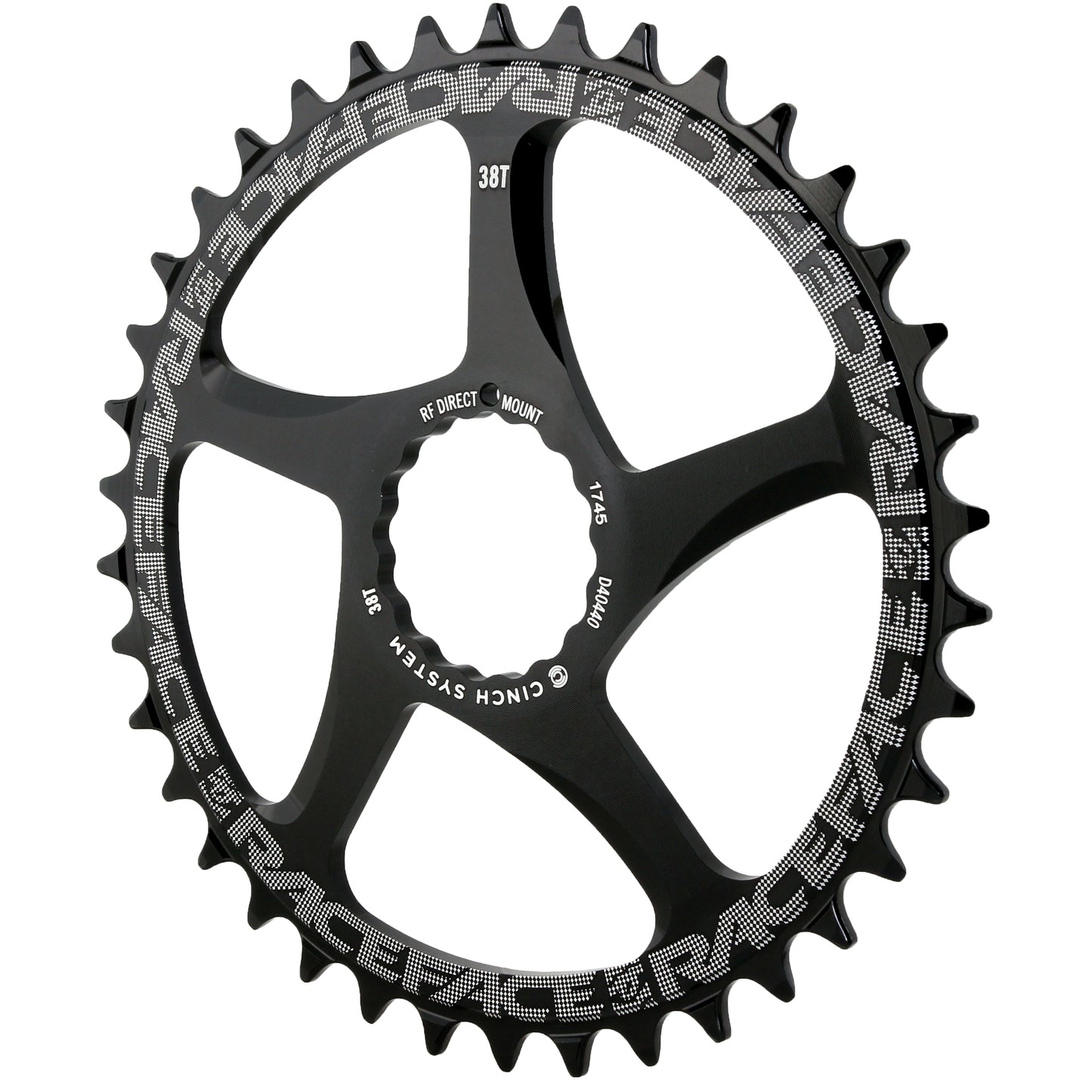 RaceFace Narrow Wide Chainring: Direct Mount CINCH 38t Black - Bicycle Warehouse
