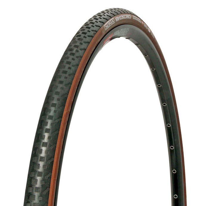 Shikoro Tubeless K Tire 700x48c - Black/Brown - Bicycle Warehouse