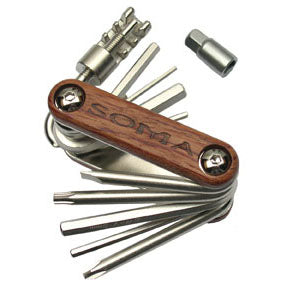 Soma Woodie 11-Function Multi-Tool Wood/Chrome - Bicycle Warehouse