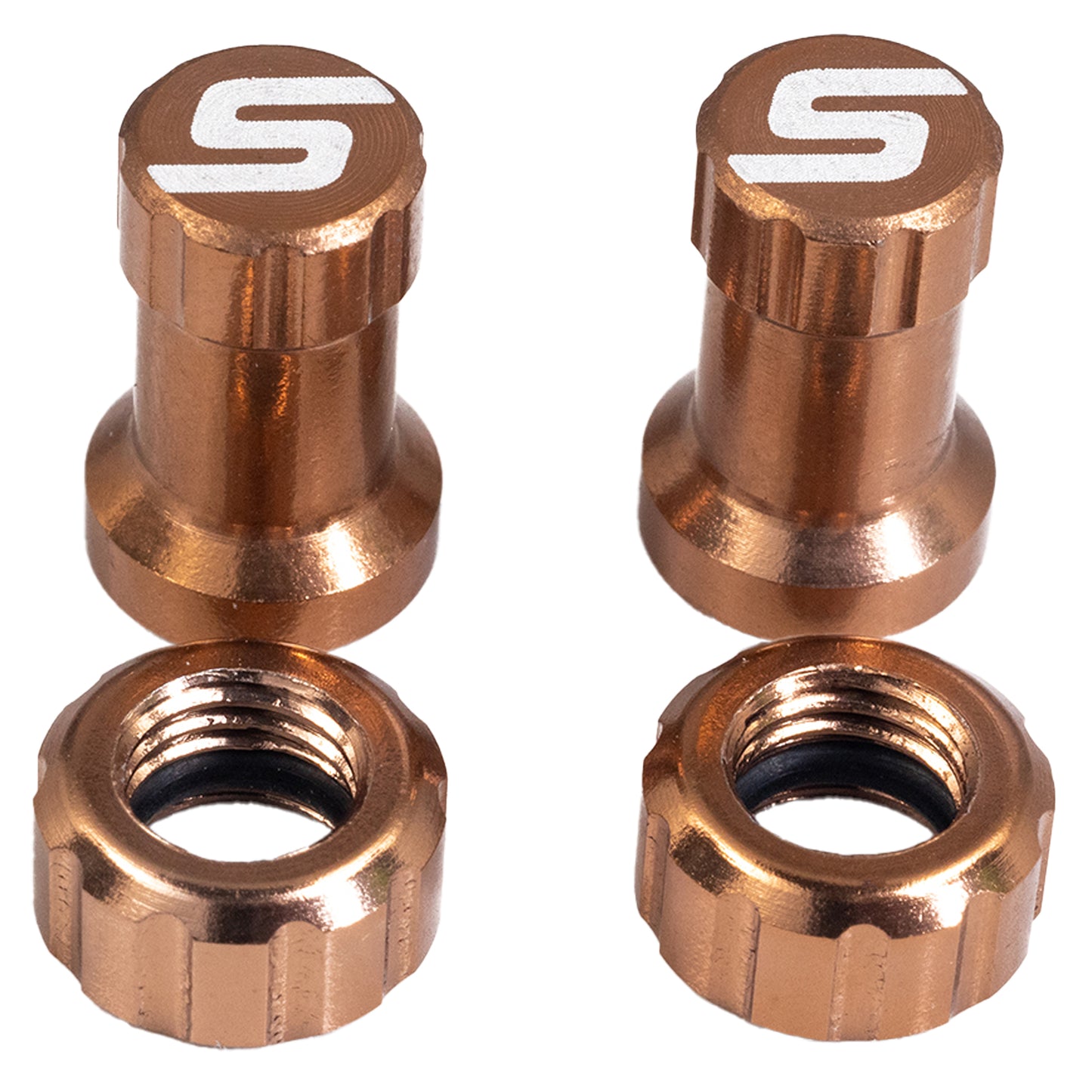 Stans Tubeless Valve Stem Cap Color Kit - Copper Pair - Bicycle Warehouse
