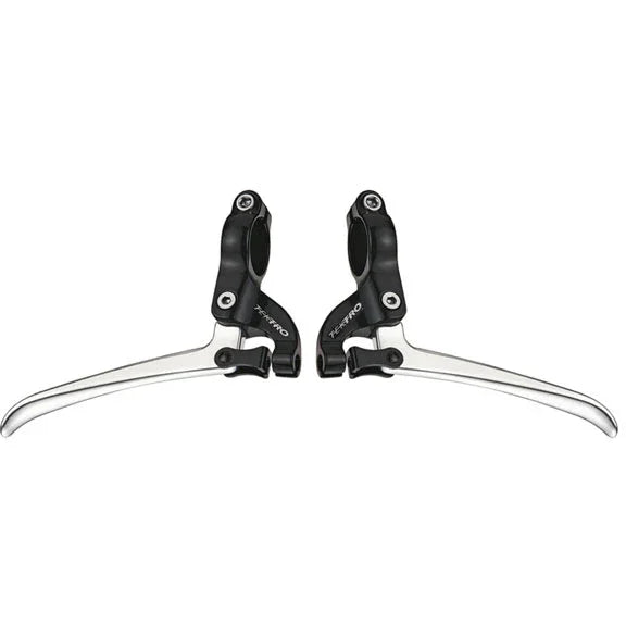 FL750 Road Flat Bar Levers Black/Silver - Bicycle Warehouse
