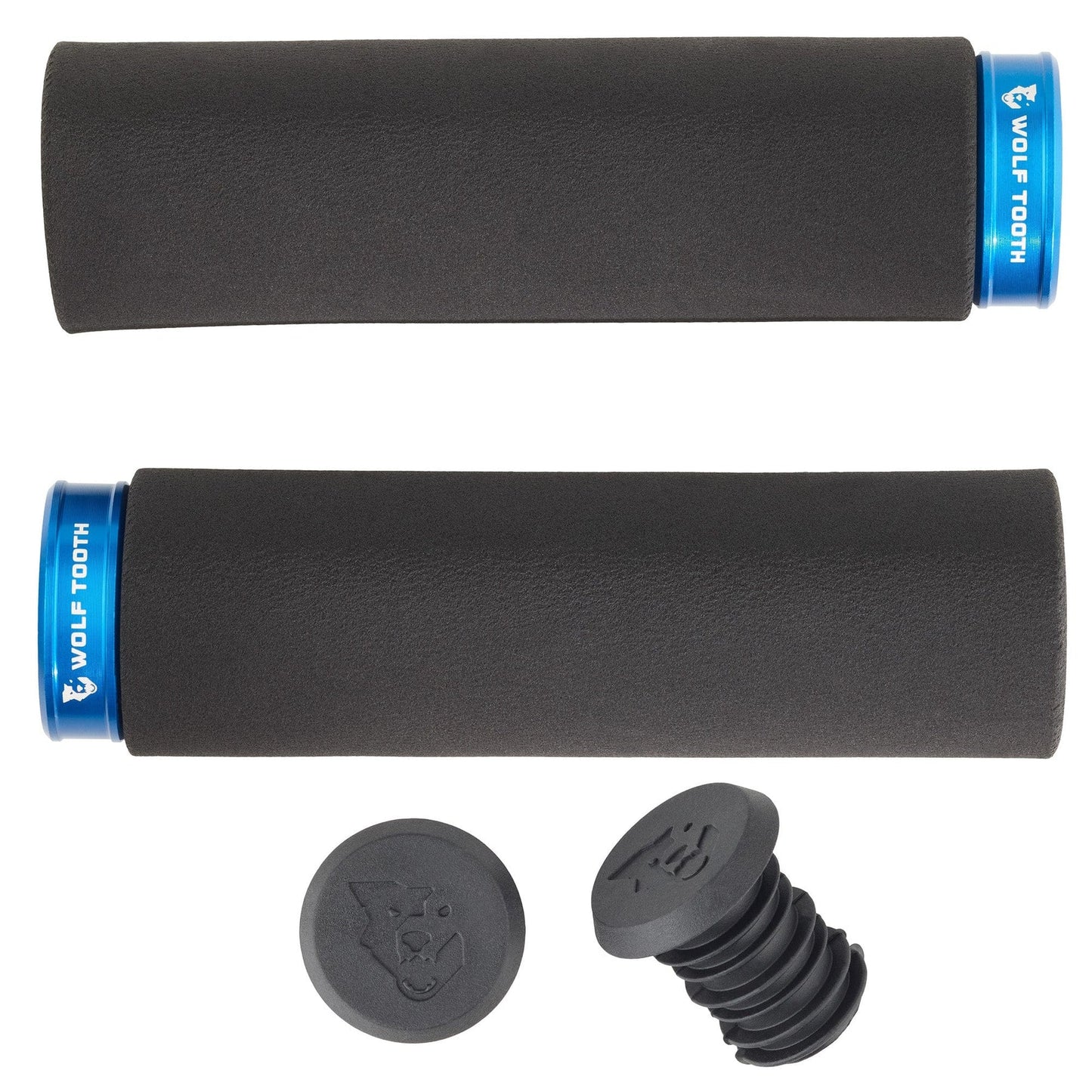 Fat Paw Lock-on Grips - Black/Blue - Bicycle Warehouse