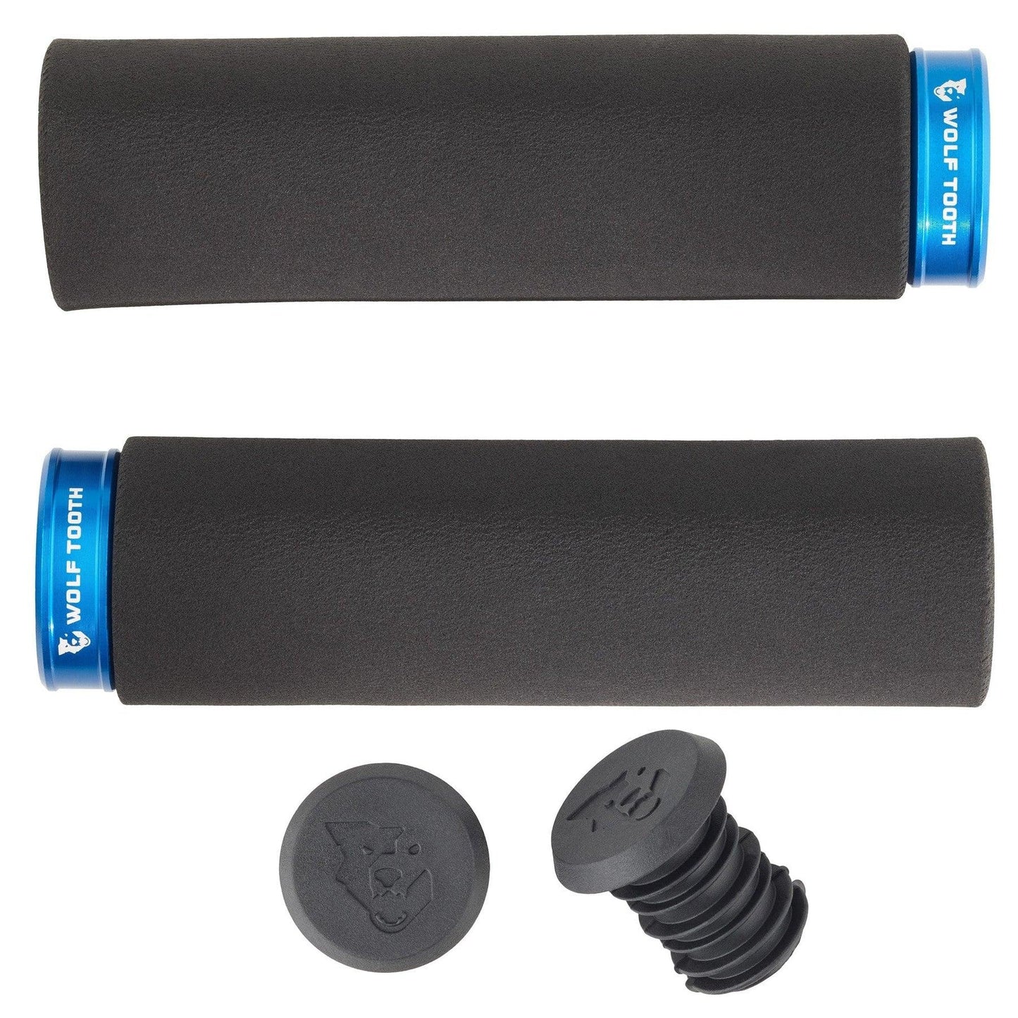 Fat Paw Lock-on Grips - Black/Blue - Bicycle Warehouse