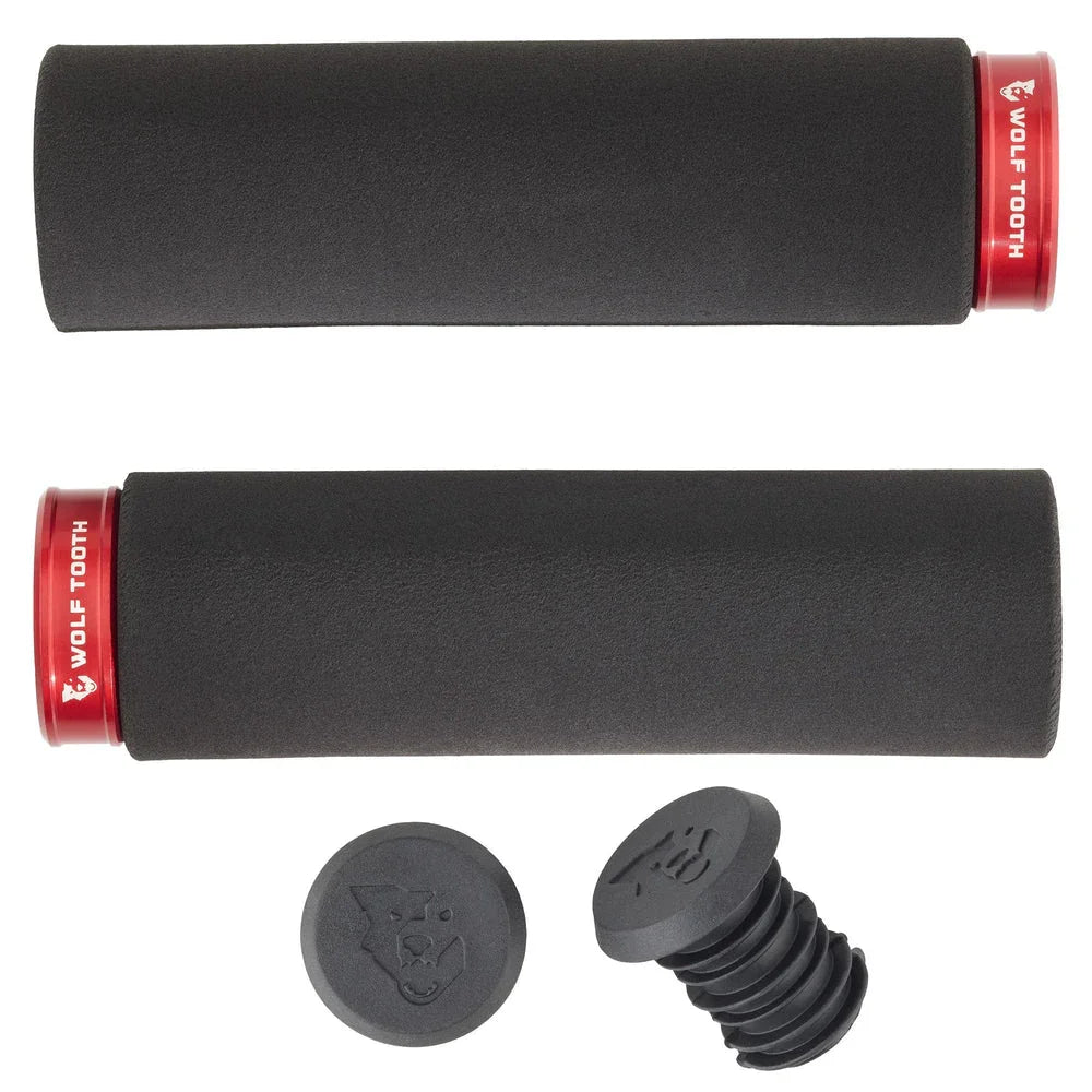 Fat Paw Lock-on Grips - Black/Red - Bicycle Warehouse
