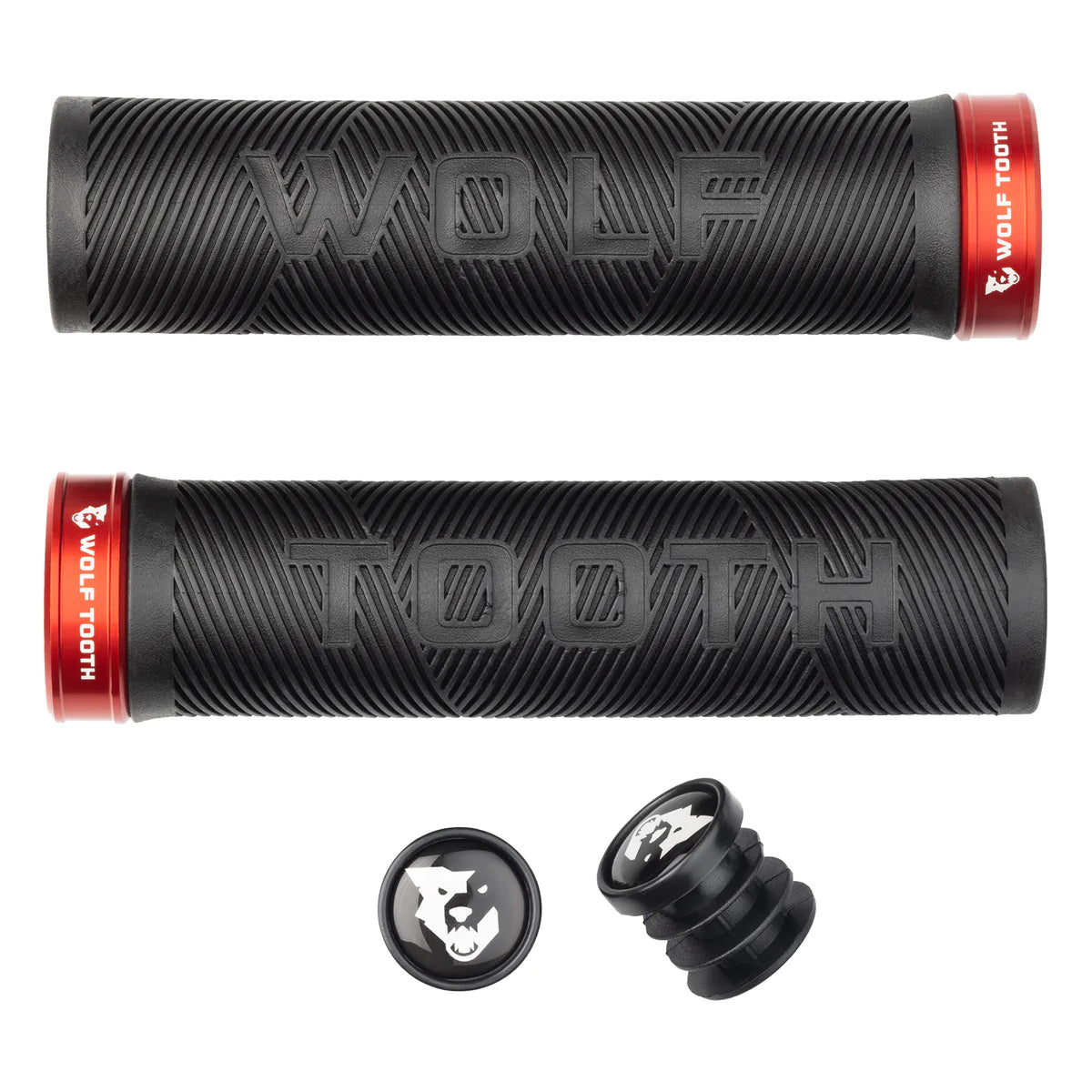 Components Echo Lock-On Grip Set Black/Red - Bicycle Warehouse