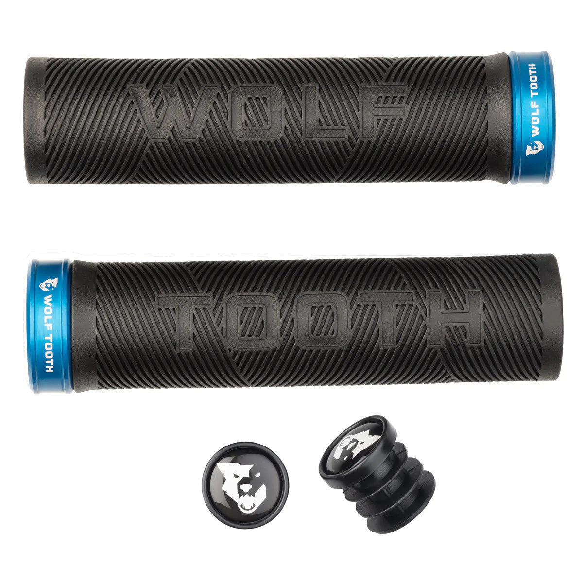 Components Echo Lock-On Grip Set Black/Blue - Bicycle Warehouse