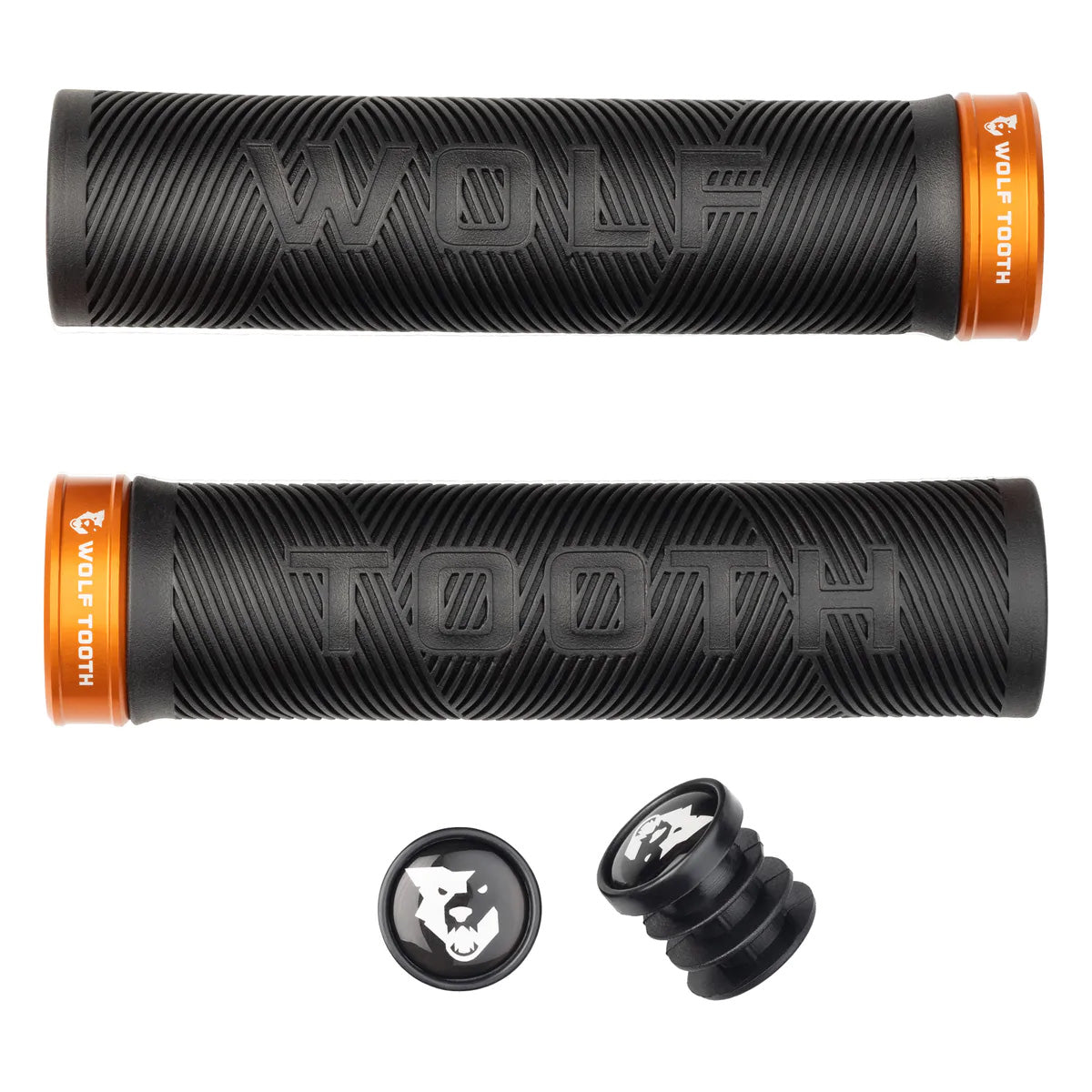 Components Echo Lock-On Grip Set Black/Orange - Bicycle Warehouse