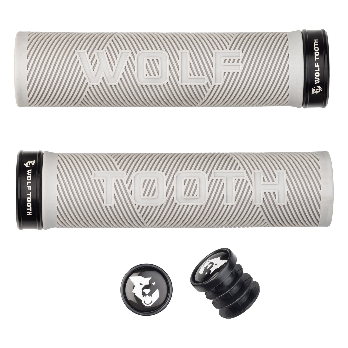 Components Echo Lock-On Grip Set Gray/Black - Bicycle Warehouse
