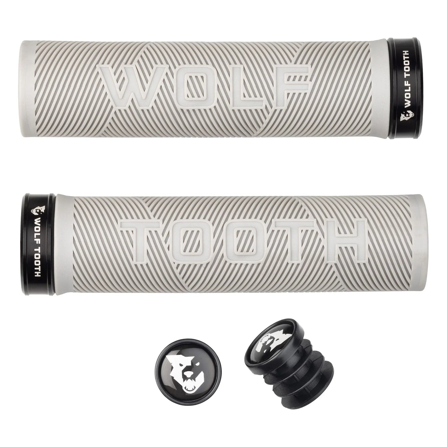 Components Echo Lock-On Grip Set Gray/Black - Bicycle Warehouse