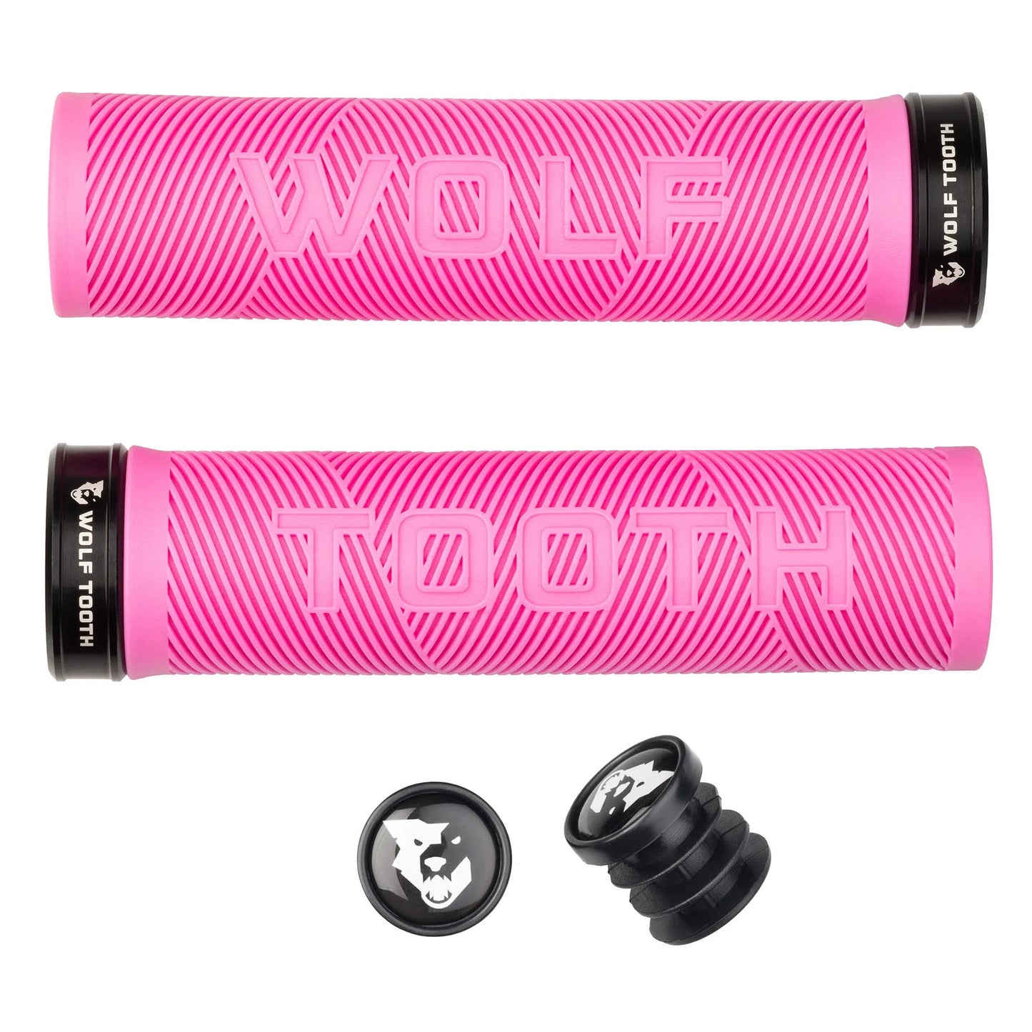 Components Echo Lock-On Grip Set Pink/Black - Bicycle Warehouse