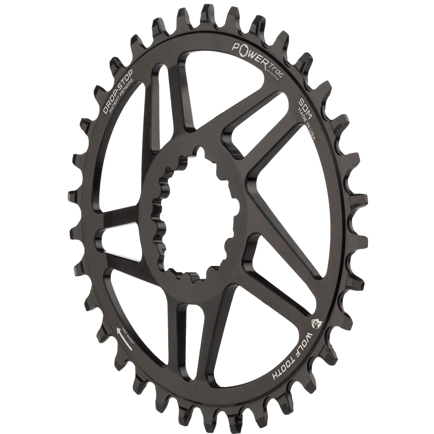 Elliptical Direct Mount Chainring - 30t SRAM Direct Mount For SRAM 3-Bolt Boost Cranks Requires Hyperglide+ Chain BLK - Bicycle Warehouse