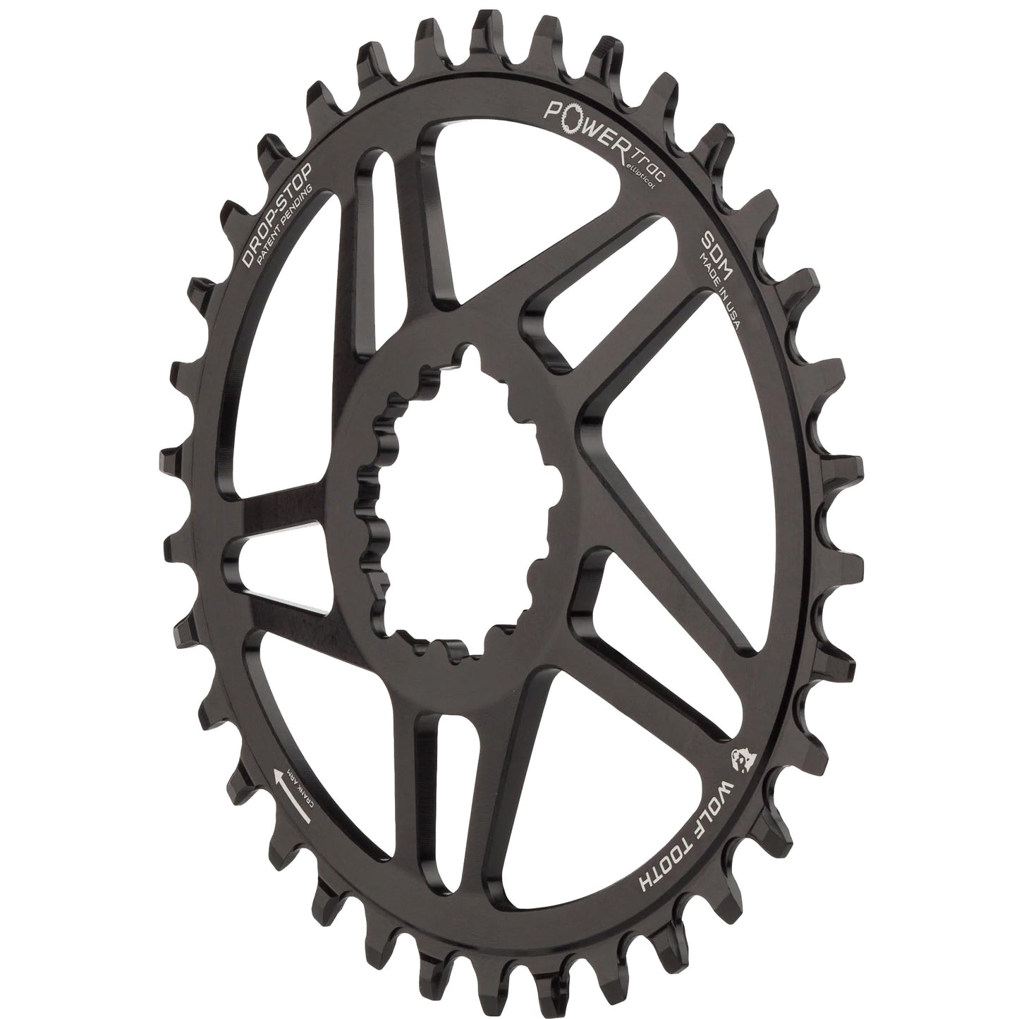 Elliptical Direct Mount Chainring - 32t SRAM Direct Mount For SRAM 3-Bolt Boost Cranks Requires Hyperglide+ Chain BLK - Bicycle Warehouse