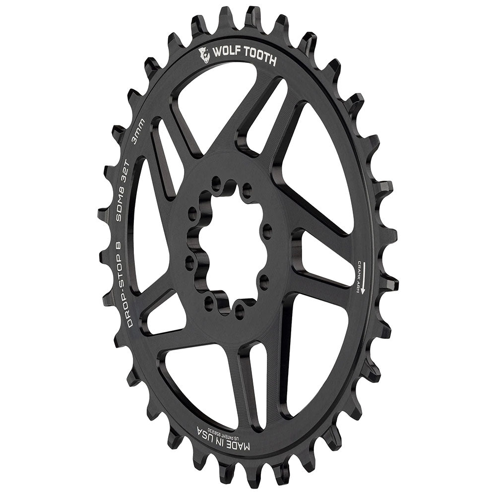 Elliptical Direct Mount Chainring - 32t SRAM Direct Mount Drop-Stop B For SRAM 3-Bolt Boost Cranksets 3mm Offset BLK - Bicycle Warehouse