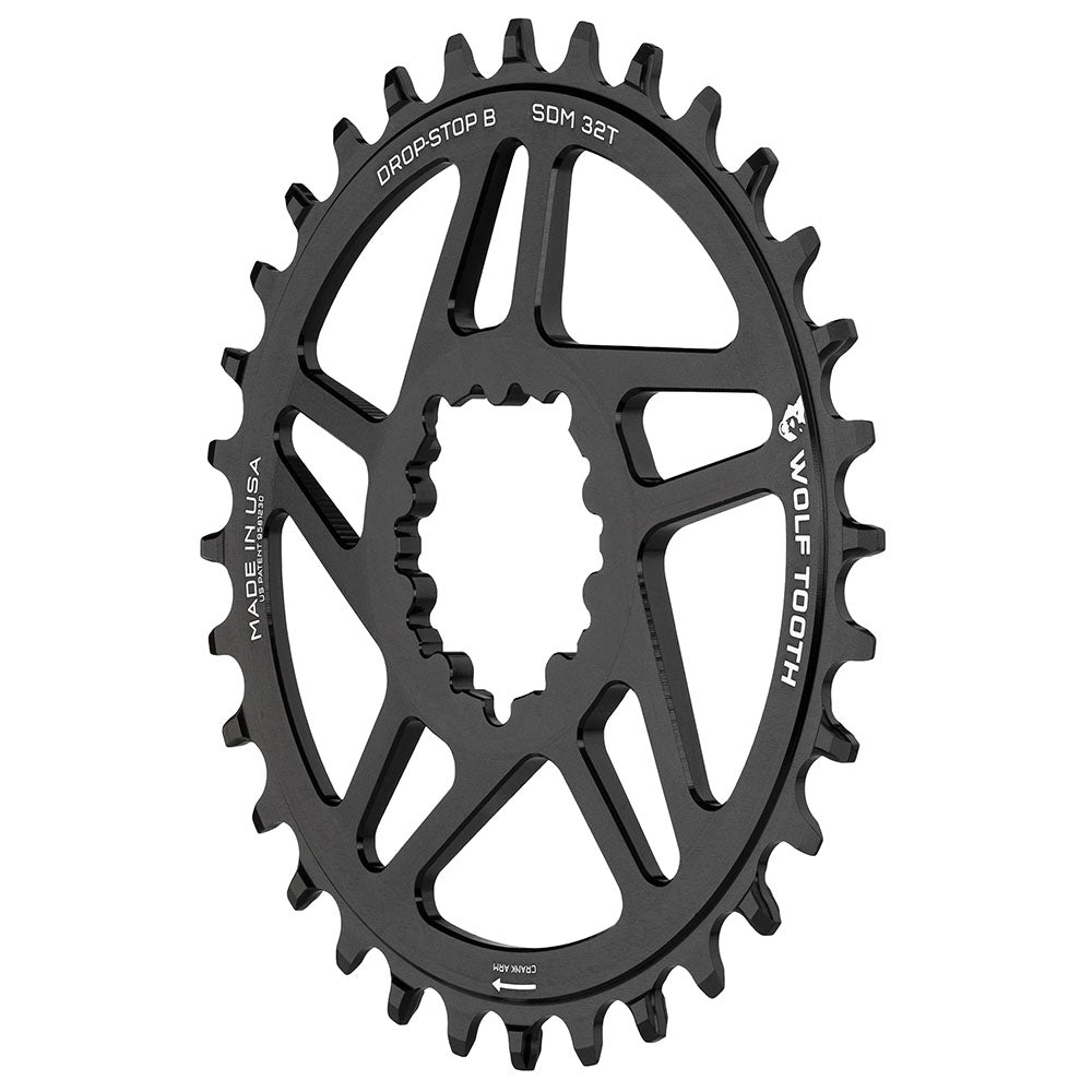 Direct Mount Chainring - 32t SRAM Direct Mount Drop-Stop B For BB30 Short Spindle Cranksets 0mm Offset BLK - Bicycle Warehouse