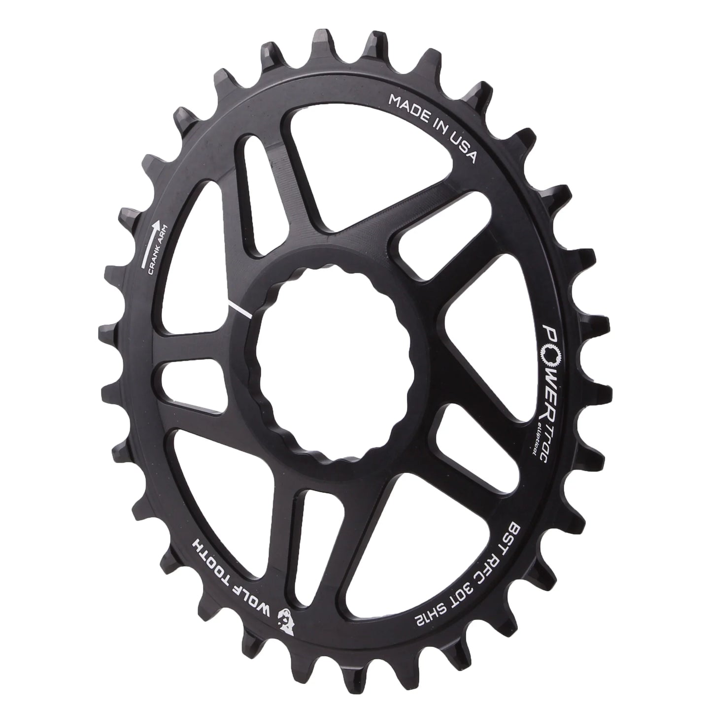 Elliptical Direct Mount Chainring - 30t RaceFace CINCH Boost Drop-Stop ST Shimano 12 Speed HG+ BLK - Bicycle Warehouse
