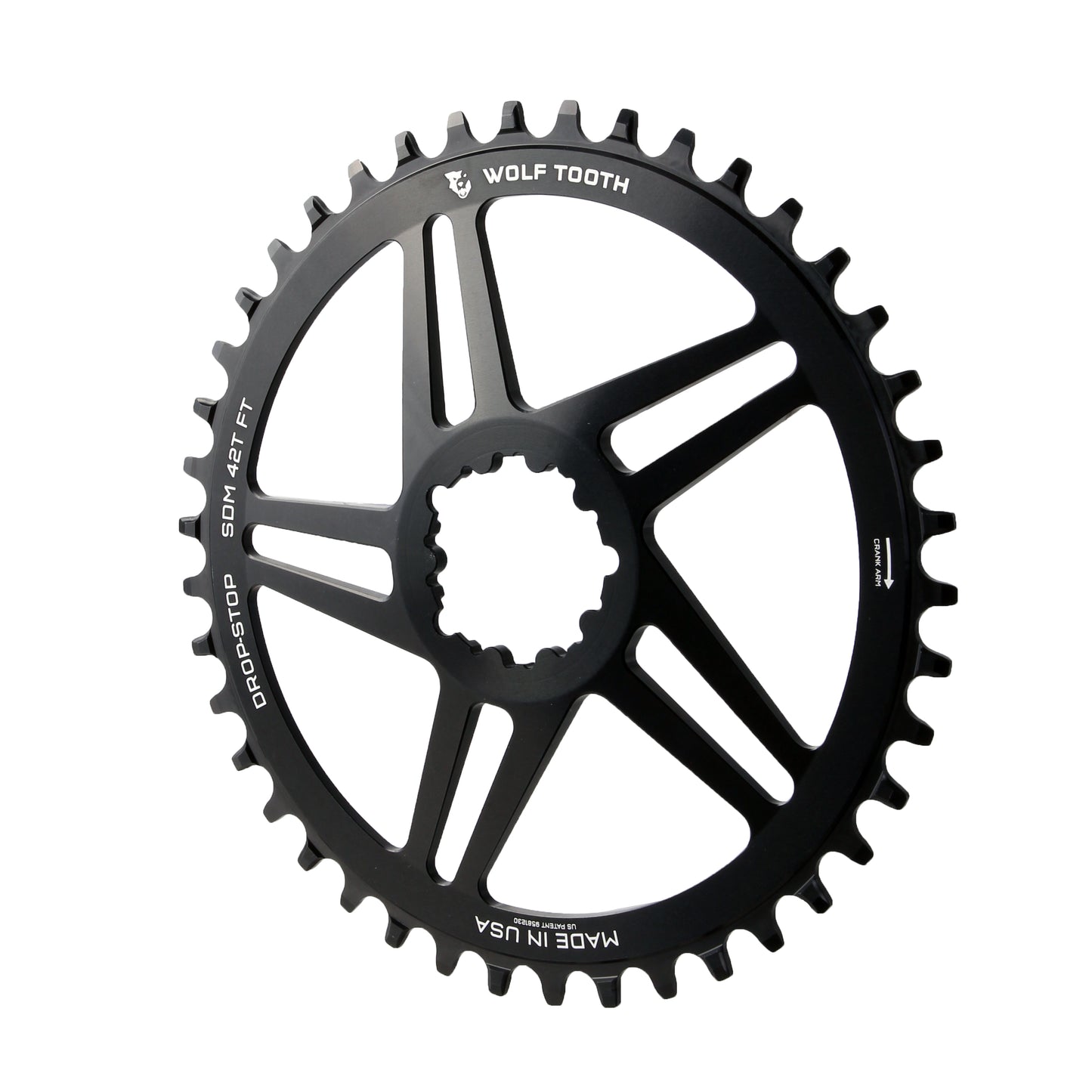 Direct Mount Chainring - 42t SRAM Direct Mount For SRAM 3-Bolt 6mm Offset Drop-Stop B Flattop Compatible BLK - Bicycle Warehouse
