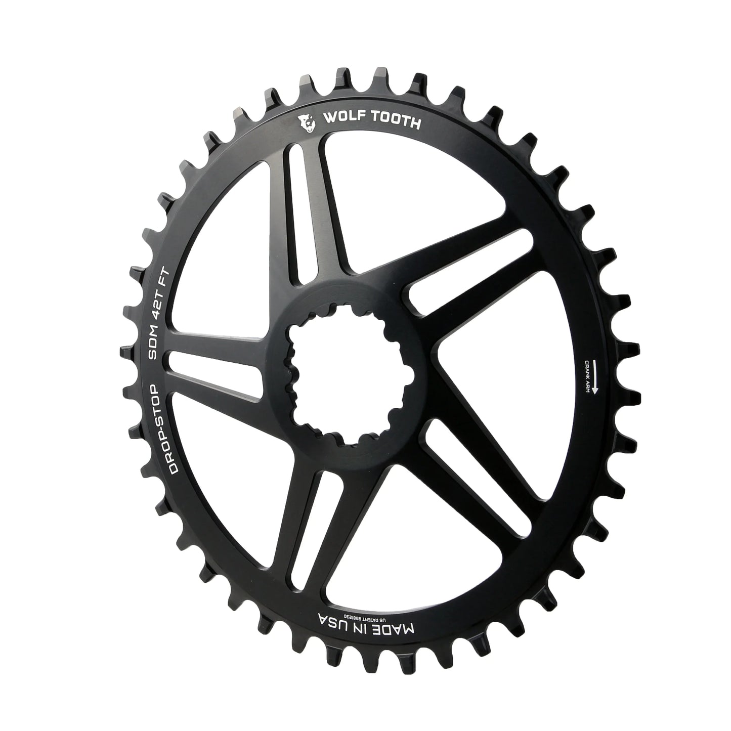 Direct Mount Chainring - 42t SRAM Direct Mount For SRAM 3-Bolt 6mm Offset Drop-Stop B Flattop Compatible BLK - Bicycle Warehouse