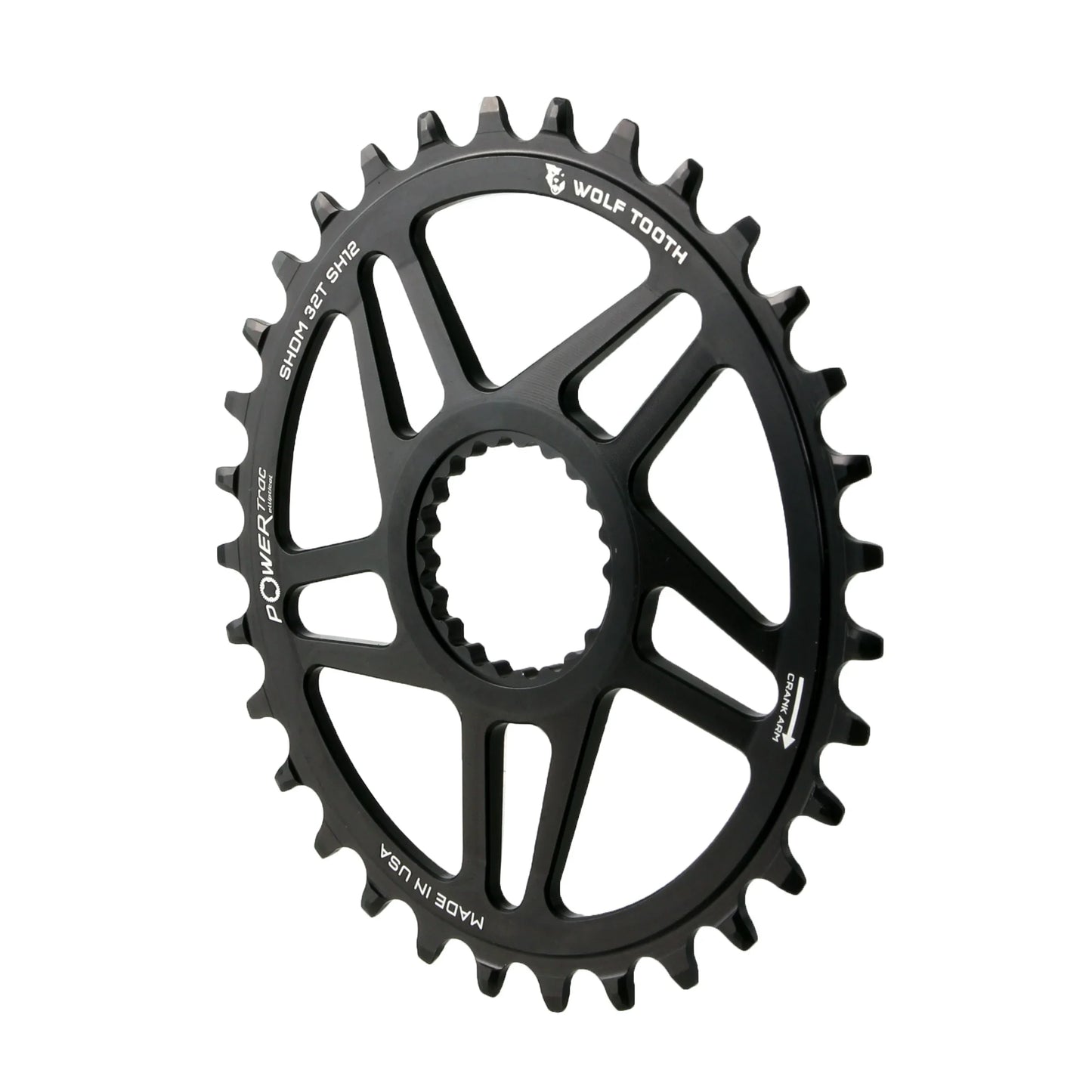 Elliptical Direct Mount Chainring - 32t Shimano Direct Mount Boost 3mm Offset Requires 12-Speed Hyperglide+ Chain BLK - Bicycle Warehouse