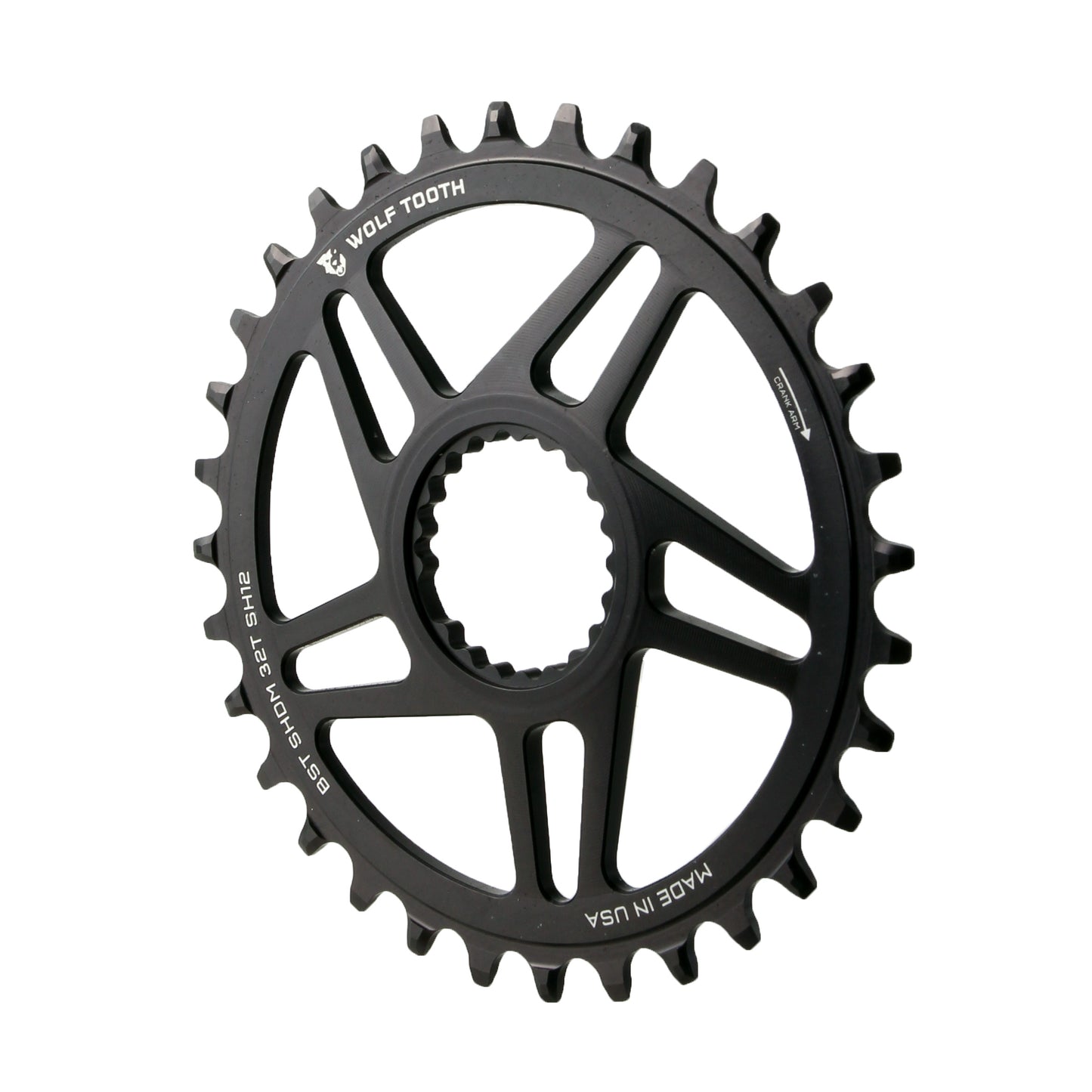 Direct Mount Chainring - 32t Shimano Direct Mount For Boost Cranks 3mm Offset Requires 12-Speed Hyperglide+ Chain BLK - Bicycle Warehouse