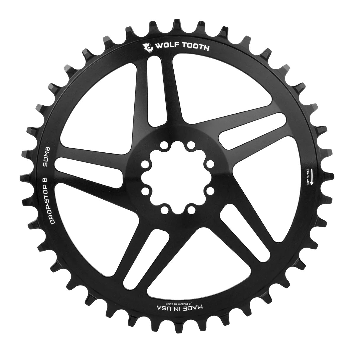 Direct Mount Chainring - 40t SRAM Direct Mount Drop-Stop B For SRAM 8-Bolt Cranksets 6mm Offset BLK - Bicycle Warehouse