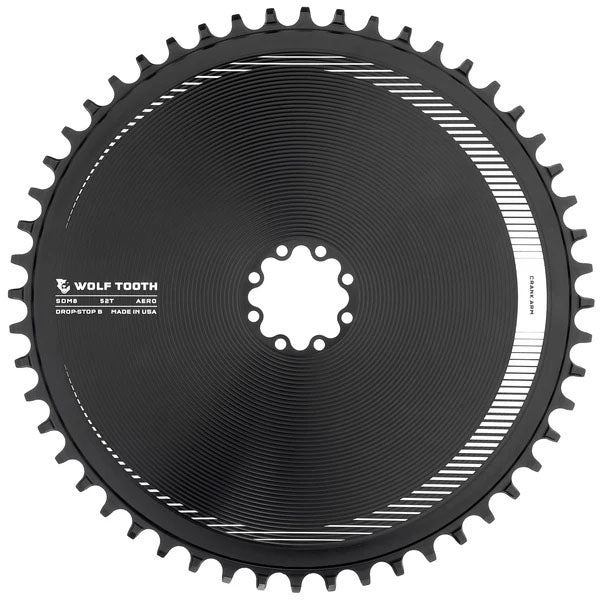 Components Aero Chainring 8-Bolt Drop-Stop B 52T Blk - Bicycle Warehouse