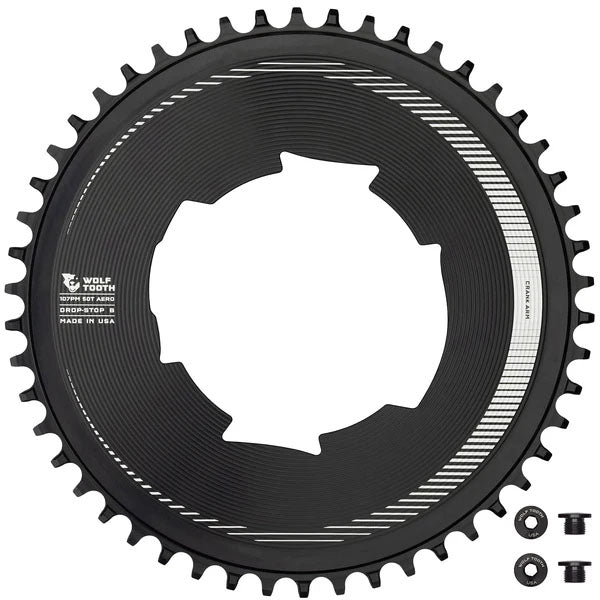 Components Aero Chainring 107 BCD Drop-Stop B 50T Blk - Bicycle Warehouse
