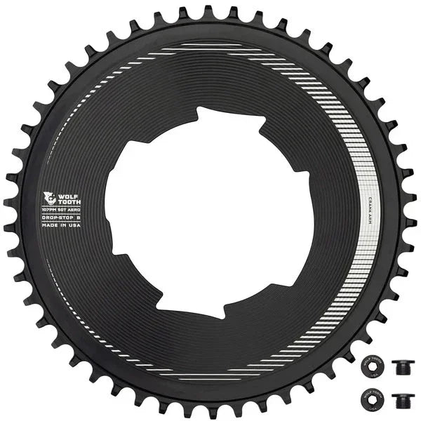 Components Aero Chainring 107 BCD Drop-Stop B 50T Blk - Bicycle Warehouse