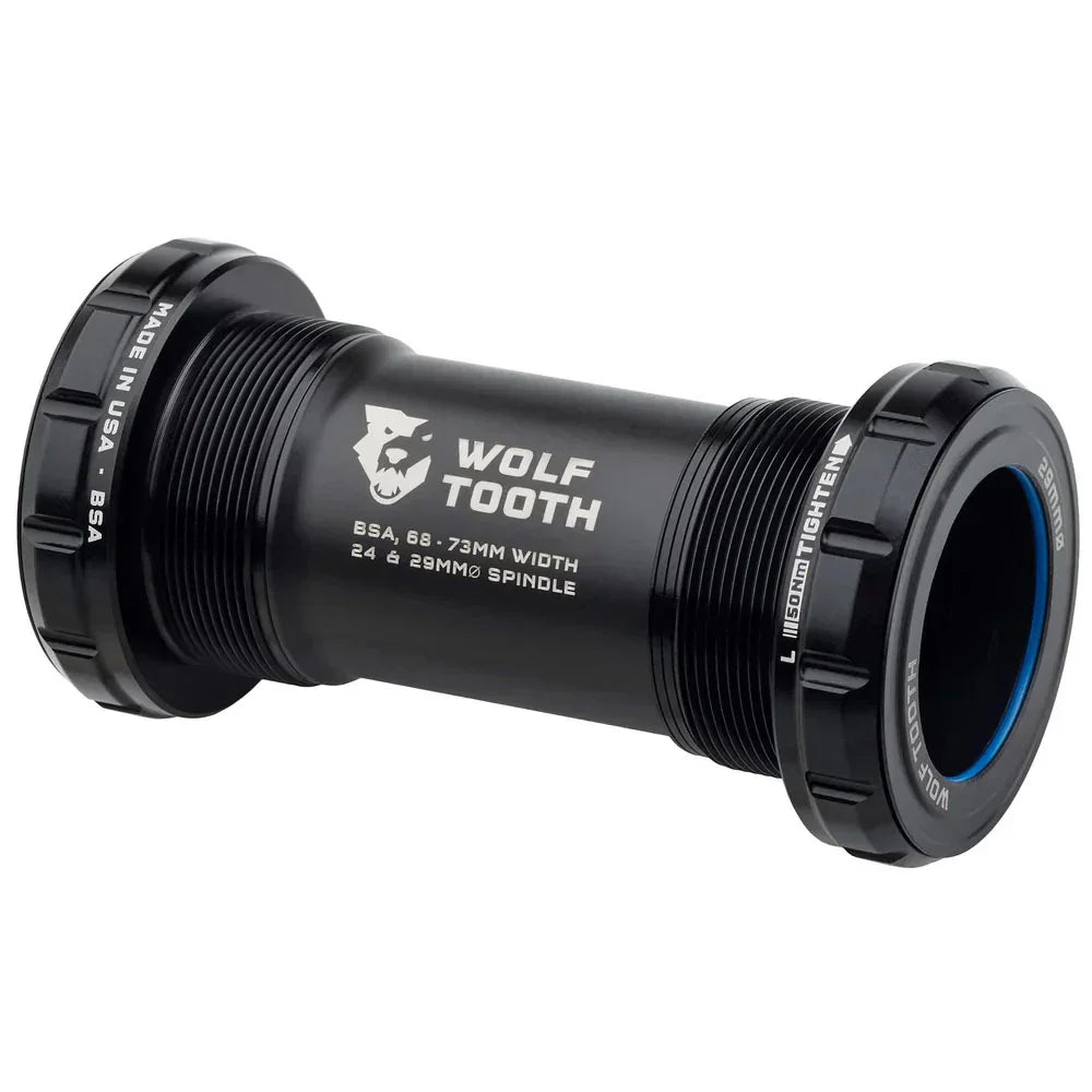 Wolf Tooth Bottom Bracket - English (BSA) 68/73mm For 29mm Spindle Black - Bicycle Warehouse