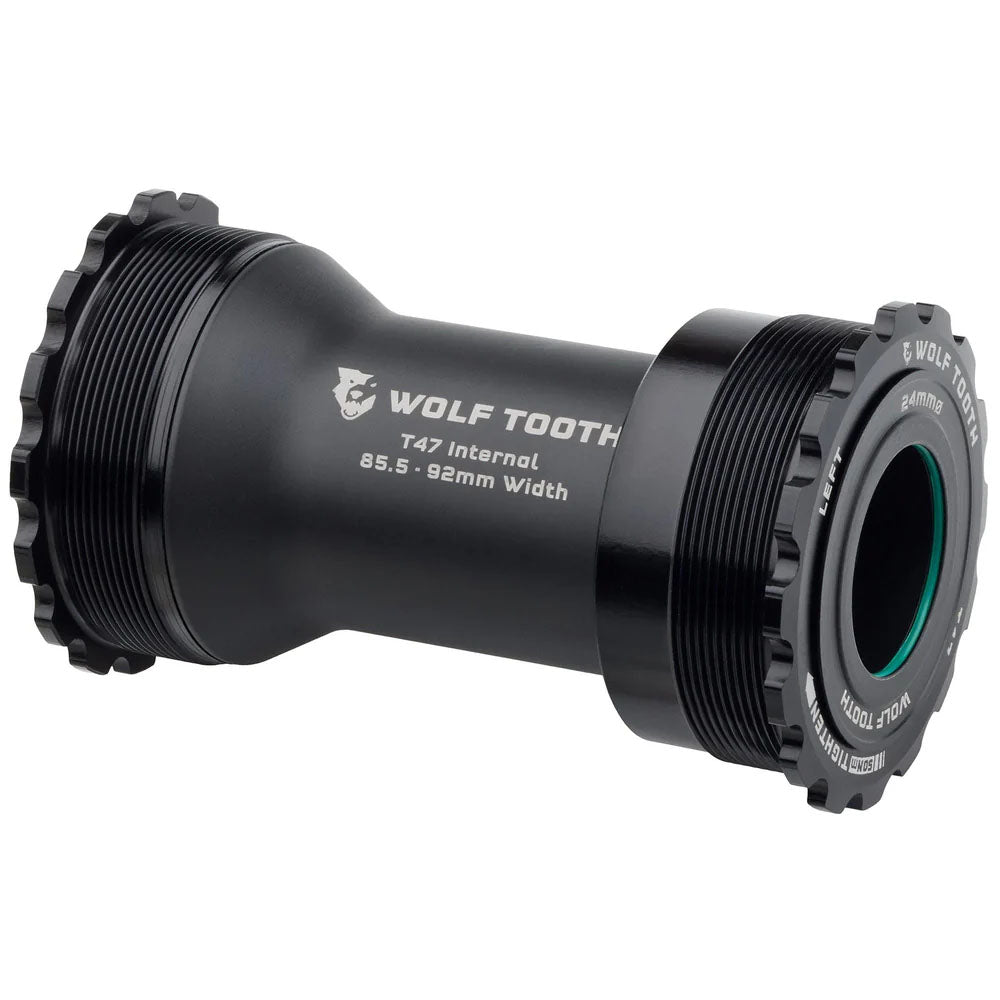 Wolf Tooth Bottom Bracket - T47 Inboard 85.5/92mm For 24mm Spindle Black - Bicycle Warehouse