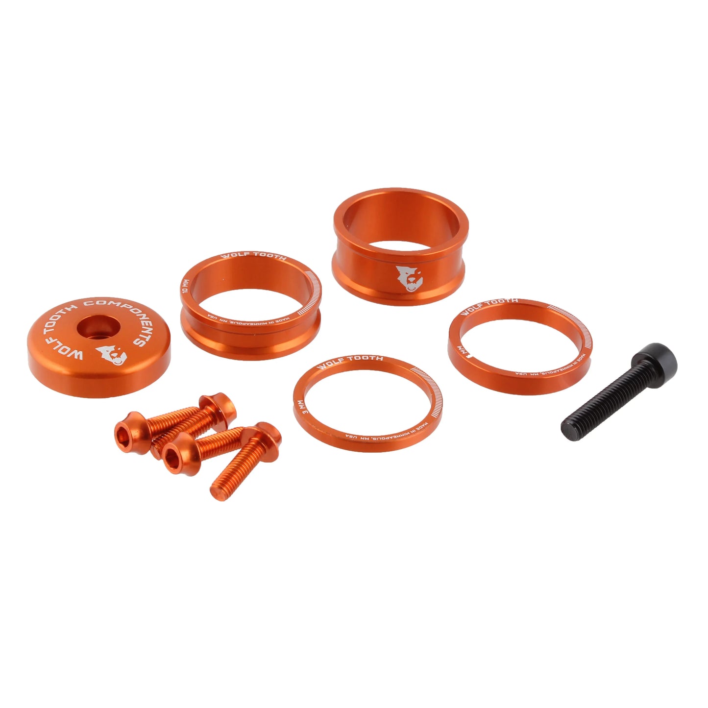 BlingKit: Headset Spacer Kit 3 510 15mm Orange - Bicycle Warehouse