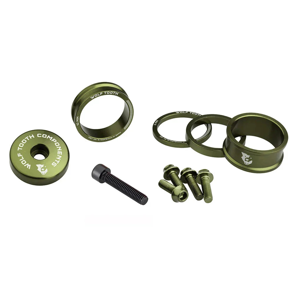 BlingKit: Headset Spacer Kit 3 510 15mm Olive - Bicycle Warehouse