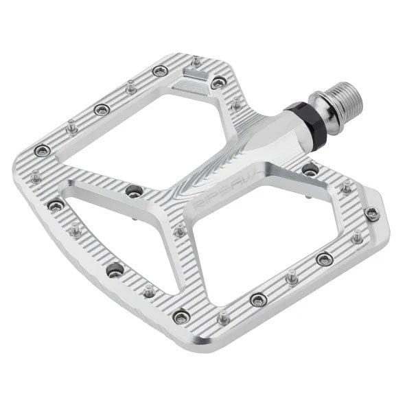 Ripsaw Aluminum Pedals - Platform Aluminum 9/16" Black Raw Silver - Bicycle Warehouse
