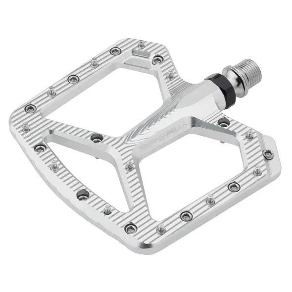 Ripsaw Aluminum Pedals - Platform Aluminum 9/16" Black Raw Silver - Bicycle Warehouse
