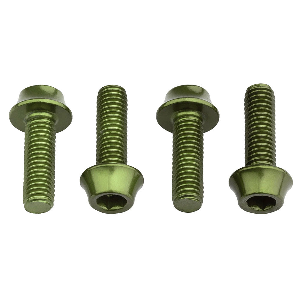Water Bottle Cage Bolts - Set/4 Aluminum Olive - Bicycle Warehouse