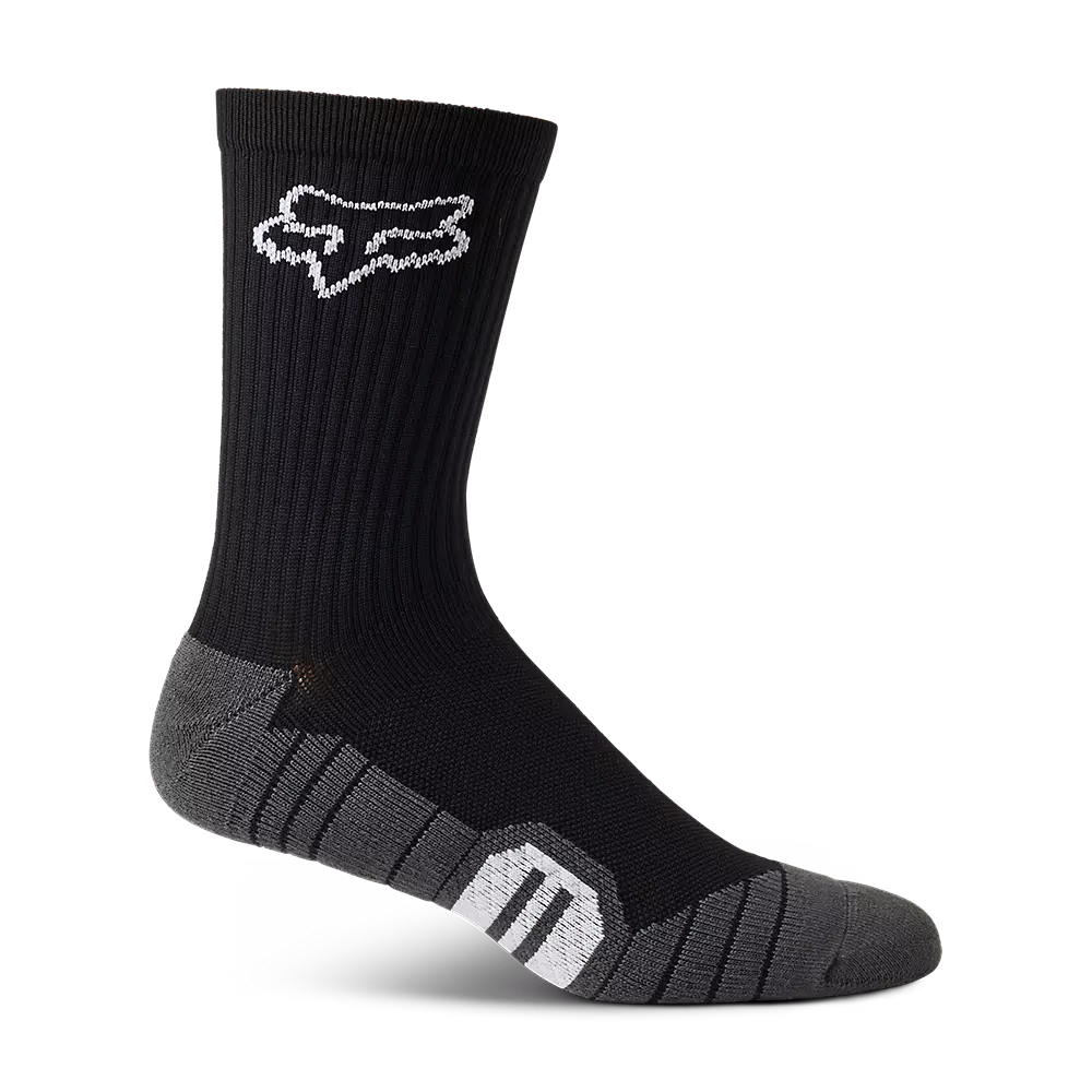 Fox 8" Ranger Cushion Mountain Bike Socks - Black - Socks - Bicycle Warehouse