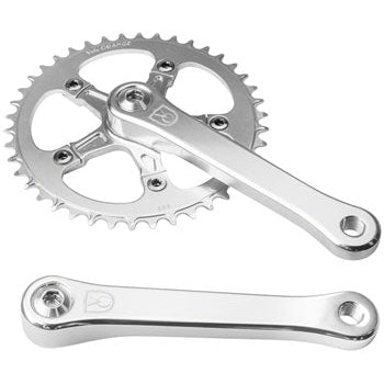 Velo Orange 1-Speed Bicycle Crankset - 165mm, 42t, Square Taper JIS Spindle Interface, Polished Aluminum - Cranksets - Bicycle Warehouse