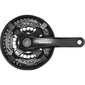 Shimano Tourney FC-TY501 Bicycle Crankset - 170mm, 6/7/8-Speed, 48/38/28t, Riveted, Square Taper JIS Spindle Interface - Cranksets - Bicycle Warehouse