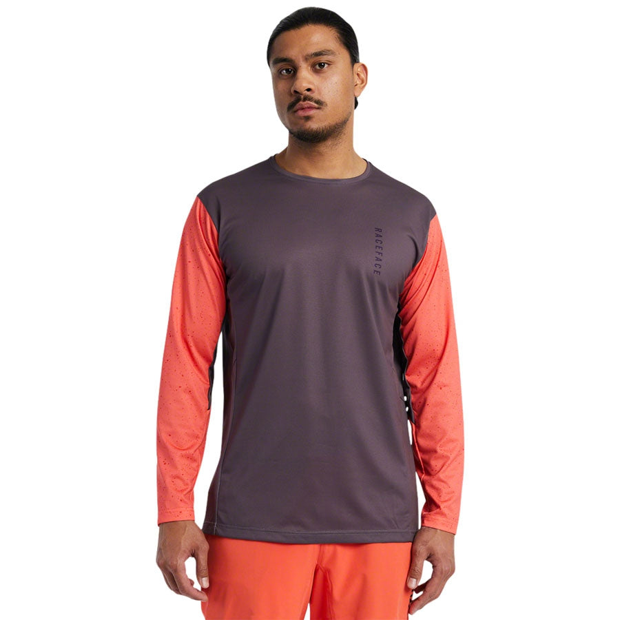 RaceFace Indy Men's Long Sleeve Mountain Bike Jersey - Red - Jerseys - Bicycle Warehouse