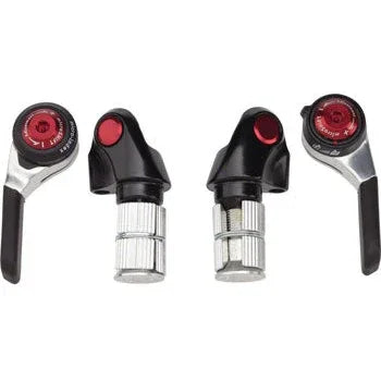 microSHIFT Bar End Shifter Set, 10-Speed Road, Double/Triple, Shimano Compatible, Silver - Shifters - Bicycle Warehouse