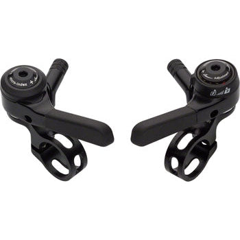 microSHIFT Thumb Shifter Set, 9-Speed, Double/Triple, Shimano Compatible, Black - Shifters - Bicycle Warehouse